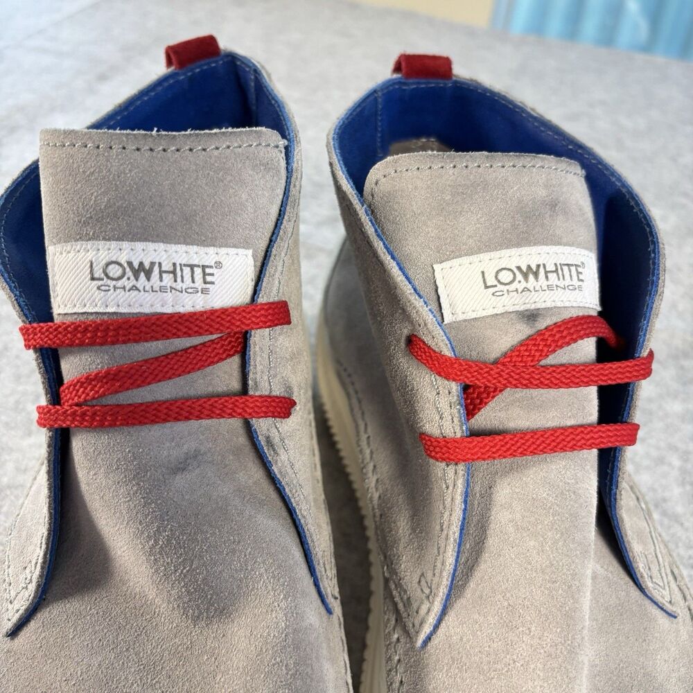 LO.WHITE 28030 Gray Suede Sneakers Mens Size 11.5 IOB & Dust Bag Italy MSRP $450 - Picture 7 of 14
